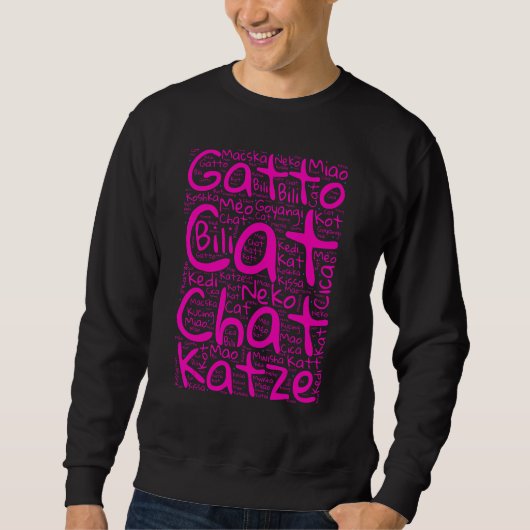 Cat in Different Languages - Kitten Mom and Dad Sweatshirt (Vorderseite)