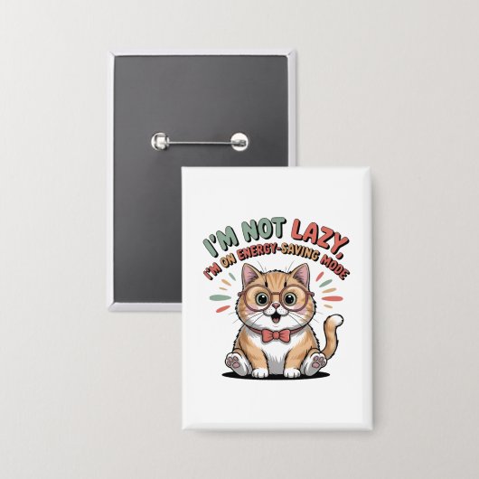 Cat in Energy Saving Mode Button (Vorderseite/Rückseite)