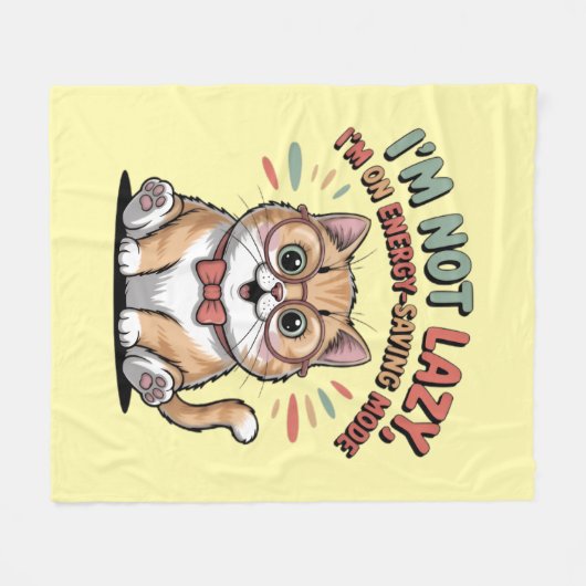 Cat in Energy Saving Mode Fleecedecke (Vorderseite (Horizontal))