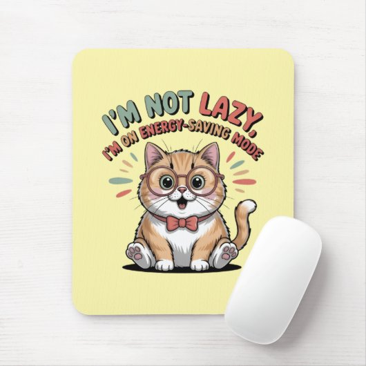 Cat in Energy Saving Mode Mousepad (Mit Mouse)