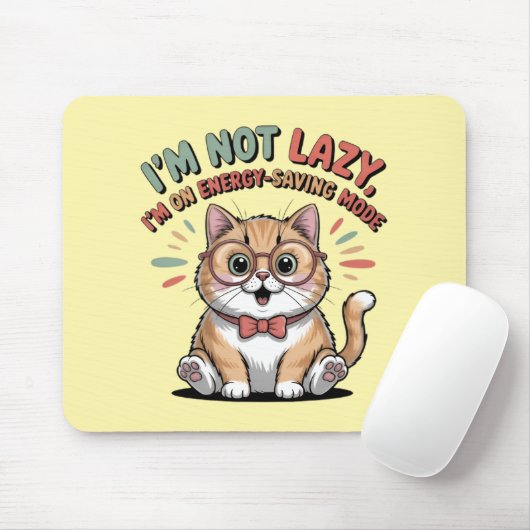 Cat in Energy Saving Mode Mousepad (Mit Mouse)