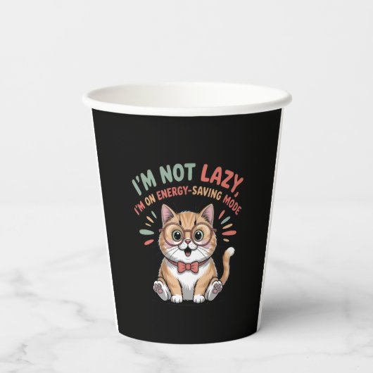 Cat in Energy Saving Mode Pappbecher (Rückseite)