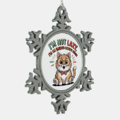 Cat in Energy Saving Mode Schneeflocken Zinn-Ornament (Links)