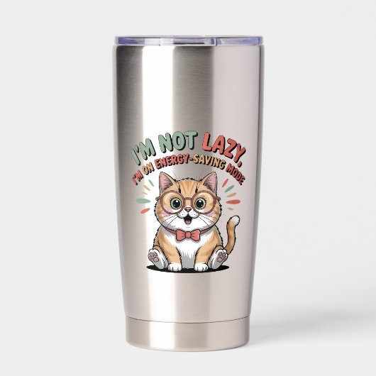 Cat in Energy Saving Mode Thermobecher (Vorderseite)
