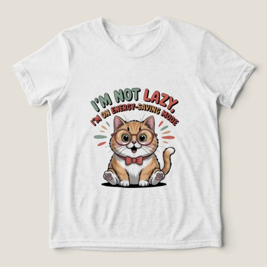 Cat in Energy Saving Mode Tri-Blend Shirt (Design Vorderseite)