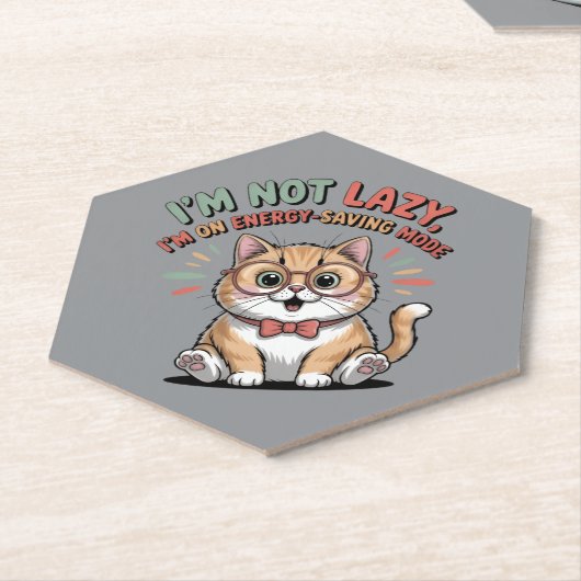 Cat in Energy Saving Mode Untersetzer (angewinkelt)