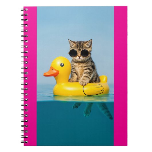 Cat in float duck notizblock (Vorderseite)