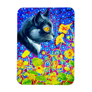 Cat in Flowers Magnet