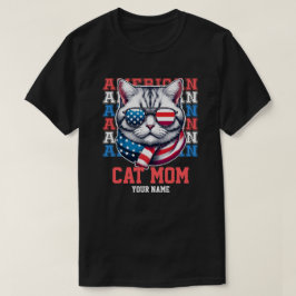 Cat in Glasses Cat Mama Personalisiert T-Shirt
