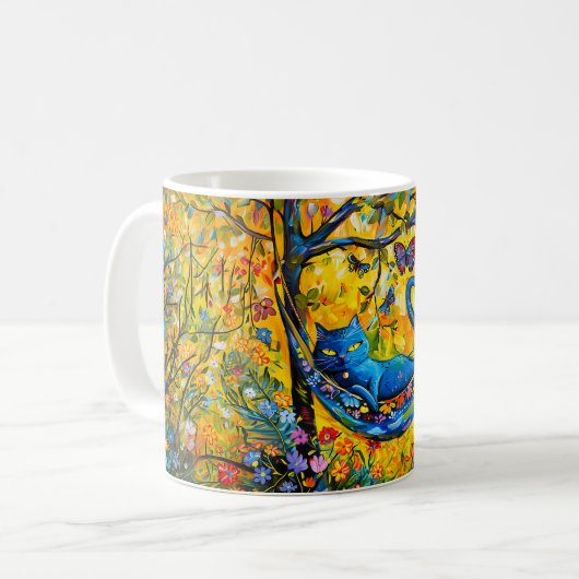 Cat in Hammock Under Tree Kaffeetasse (Vorderseite Links)