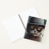 Cat in Hat and Glasses Notebook Notizblock (Innenseite)