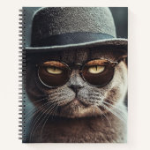 Cat in Hat and Glasses Notebook Notizblock (Vorderseite)