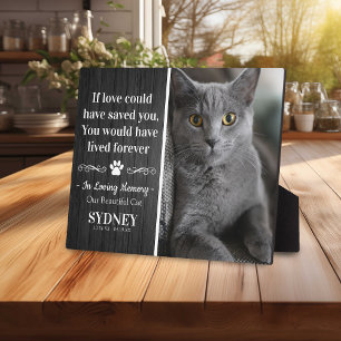 Cat in Love Memory Foto Rustic Memorial Fotoplatte