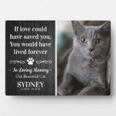 Cat in Love Memory Foto Rustic Memorial Fotoplatte (Vorderseite)