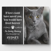 Cat in Love Memory Foto Rustic Memorial Fotoplatte (Vorderseite)