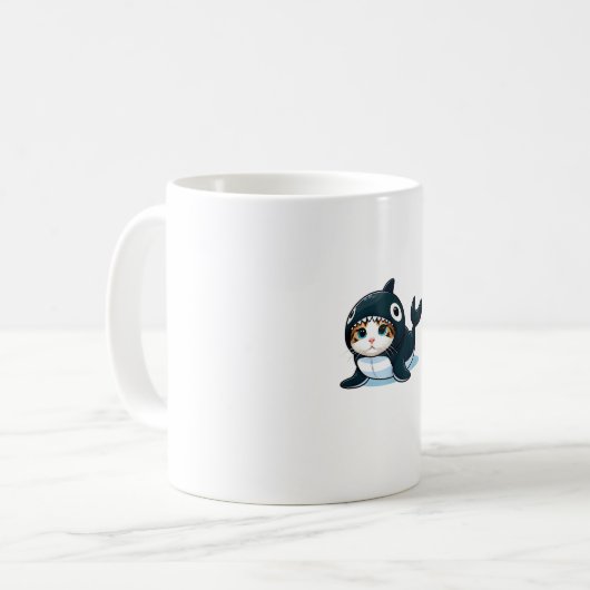 Cat in Orca Costume Tank Top Kaffeetasse (Vorderseite Links)