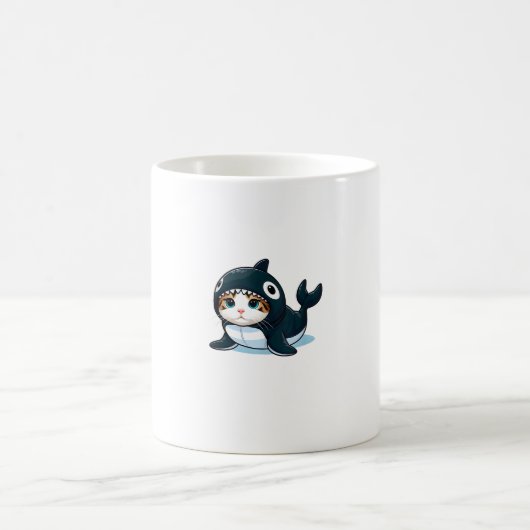 Cat in Orca Costume Tank Top Kaffeetasse (Mittel)