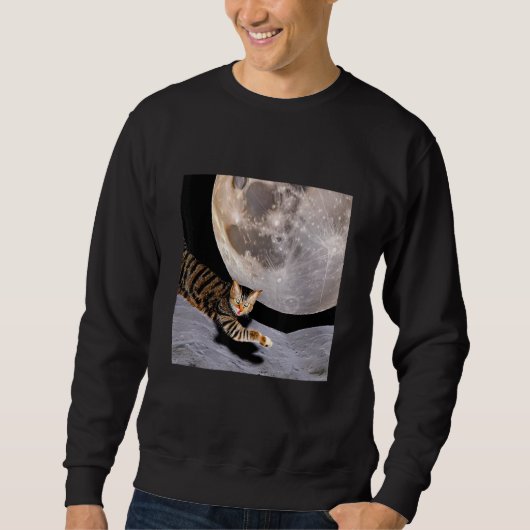 Cat In Outer Space Cute Kitten Kitty Strange Desig Sweatshirt (Vorderseite)