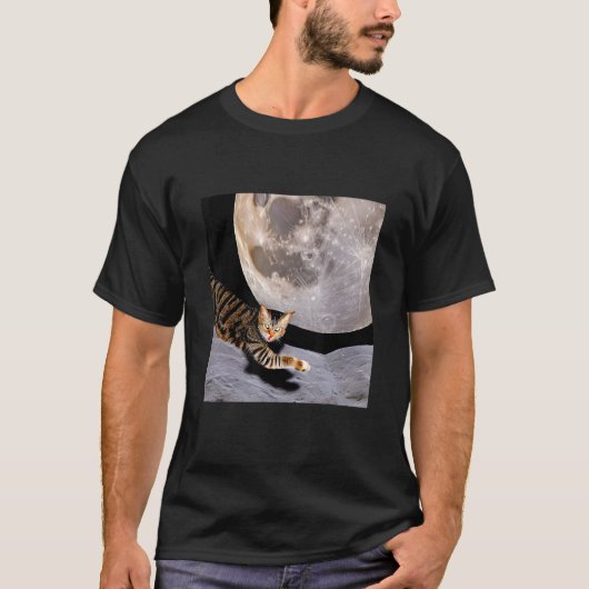 Cat In Outer Space Cute Kitten Kitty Strange Desig T-Shirt (Vorderseite)