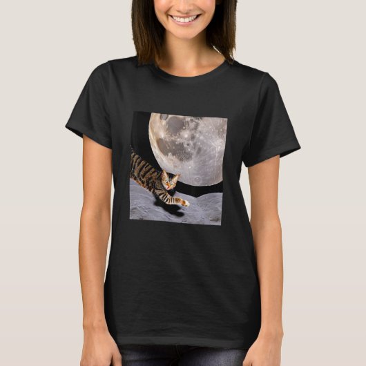 Cat In Outer Space Cute Kitten Kitty Strange Desig T-Shirt (Vorderseite)