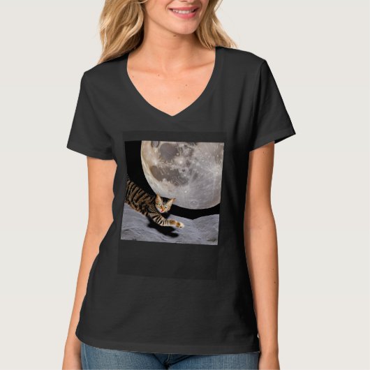 Cat In Outer Space  Cute Kitten Kitty Strange T-Shirt (Vorderseite)