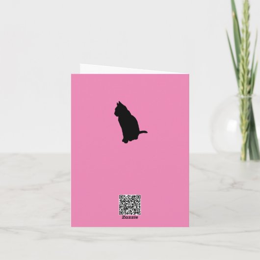 Cat In Position Silhouette Vector ausschneiden Karte (Rückseite)