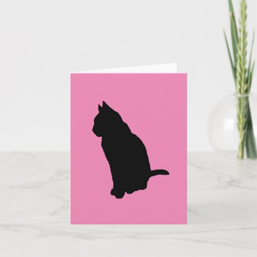 Cat In Position Silhouette Vector ausschneiden Karte (Vorderseite)