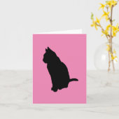 Cat In Position Silhouette Vector ausschneiden Karte (Gelbe Blume)