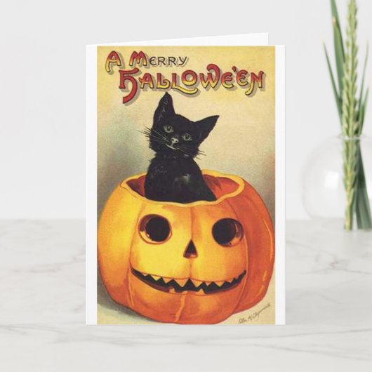 Cat In Pumpkin Karte (Vorderseite)