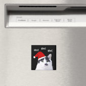 Cat in Santa Hat Ho Ho Magnet (In Situ (Geschirrspüler))