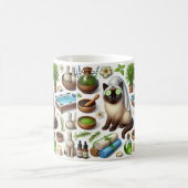 Cat in Spa party for Siamese Cat Lovers Kaffeetasse (Mittel)