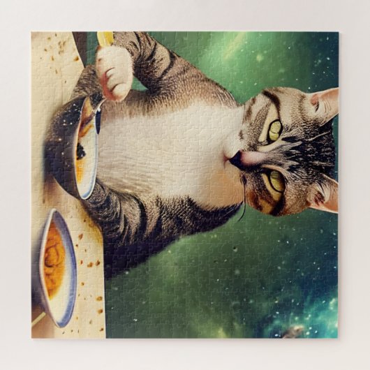 Cat in Space Eating Puzzle (Horizontal)