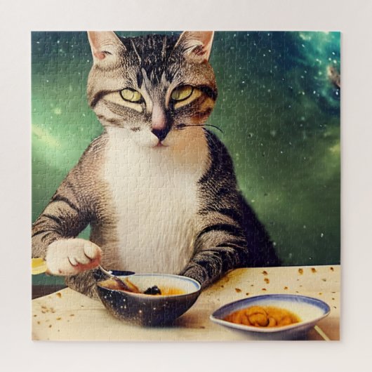 Cat in Space Eating Puzzle (Vertikal)