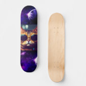 CAT IN SPACE FUNNY Skateboard Deck (Vorderseite)