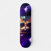 CAT IN SPACE FUNNY Skateboard Deck (Vorne)