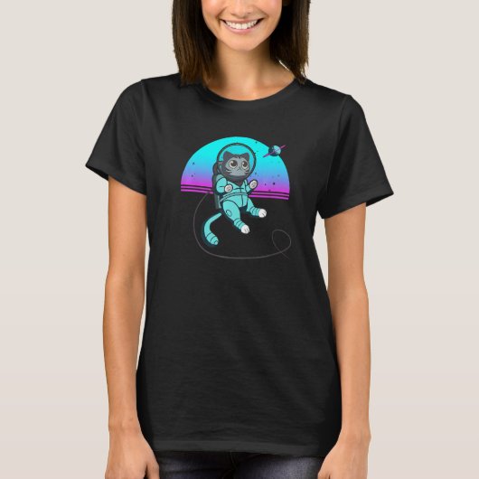 Cat in Space Space Cat Nerdy 3 T-Shirt (Vorderseite)