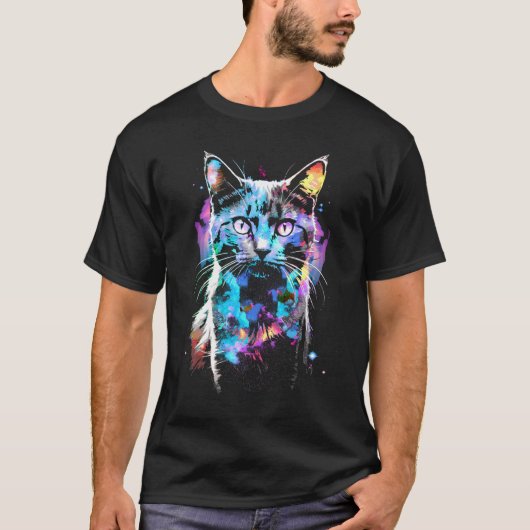 Cat in space T-Shirt (Vorderseite)