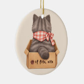 Cat in The Box Keramik Ornament (Rechts)