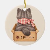 Cat in The Box Keramik Ornament (Vorne)