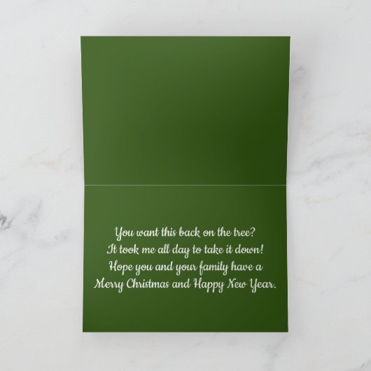 Cat in Tinsel Feiertagskarte (Innenseite)