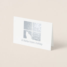 Cat in Window Modern Unique "A Note From" geklappt Folienkarte