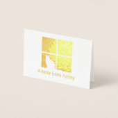 Cat in Window Modern Unique "A Note From" geklappt Folienkarte (Vorderseite)