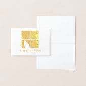 Cat in Window Modern Unique "A Note From" geklappt Folienkarte (Anzeige)