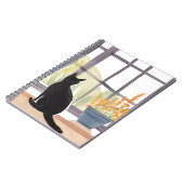 Cat in Windowsill | Silhouette Watercolor  Notizblock (Linke Seite)