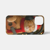 Cat iPhone 13 Mini Case Playing Christmas Music iPhone Hülle (Rückseite (Horizontal))