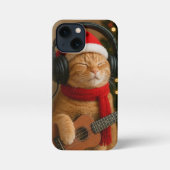 Cat iPhone 13 Mini Case Playing Christmas Music iPhone Hülle (Rückseite)