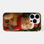 Cat iPhone 14 Pro Case Playing Christmas Music iPhone Hülle (Rückseite (Horizontal))