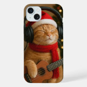 Cat iPhone 15 Plus Case Playing Christmas Music iPhone Hülle (Rückseite)