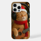 Cat iPhone 15 Pro Max Case Playing Christmas Music iPhone Hülle (Rückseite)