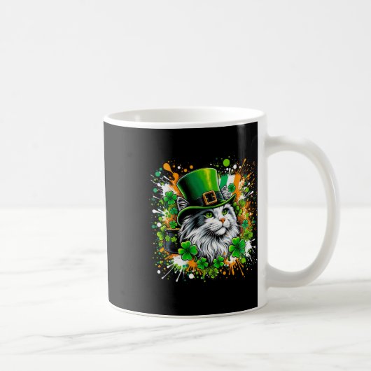 Cat Irish Patricks Day mit Leprechaun Hat Kaffeetasse (Rechts)